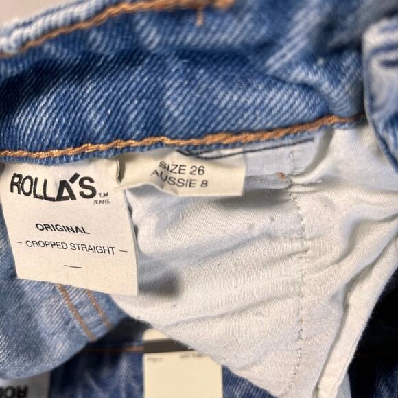 Rolla's Australia Original Cropped Straight Jeans Women High Rise Sz-AU- 8/US-26 - Picture 6 of 12